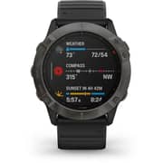Garmin 010-02157-11 6X Fenix Sapphire Carbon Grey Dlc Band Watch W/Black