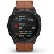 Garmin 010-02157-14 6X Fenix Sapphire Band Watch Black W/Brown Leather