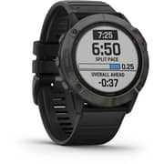 Garmin 010-02157-21 6X Pro Fenix Solar/Ti/Carbon Grey Dlc Band Watch W/Black