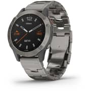 Garmin 010-02158-23 6 Fenix Sapphire Titanium Band Watch Grey W/Ti