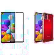 Glassology 5D TG Screen Protector With Clear Case Galaxy A21s