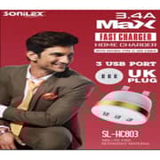Sonilex 3 USB Port Fast Charger with Micro USB Cable White