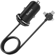 Toreto 4-in-1 Rapid Car Charger 1.2m Black