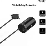 Toreto 4-in-1 Rapid Car Charger 1.2m Black