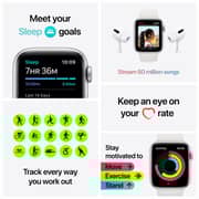 Apple Watch SE GPS 44mm Space Grey Aluminum Case with Black Sport Band – Middle East Version