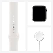 Apple Watch Series 6 GPS+Cellular 44mm Silver Stainless Steel with White Sport Band