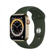 Apple Watch Series 6 GPS+Cellular 44mm Gold Stainless Steel Case with Cyprus Green Sport Band