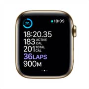 Apple Watch Series 6 GPS+Cellular 44mm Gold Stainless Steel Case with Cyprus Green Sport Band