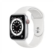 Apple Watch Series 6 GPS+Cellular 44mm Silver Aluminum Case with White Sport Band