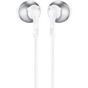 JBL T205 Wired Earbud Headphone White Chrome