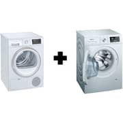 Siemens Front Load Washer Dryer White 8 kg/8 kg WM10J180GC + WT43N200GC