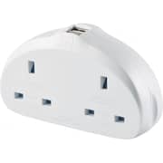 Go Travel USB + UK-US Duo Adaptor White