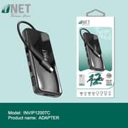 Inet INVIP1200TC 12 in 1 USB Type-C USB Hub