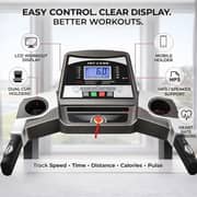Foldable Treadmill with Massager & Speaker | 4 HP Peak Motor, 12 Preset Workouts, Bluetooth & FS App | Auto Incline, LCD Display, Hydraulic Soft Drop | Running Machine for Home – EM-1249