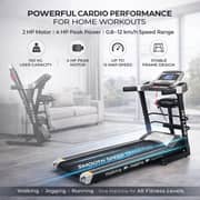 Foldable Treadmill with Massager & Speaker | 4 HP Peak Motor, 12 Preset Workouts, Bluetooth & FS App | Auto Incline, LCD Display, Hydraulic Soft Drop | Running Machine for Home – EM-1249