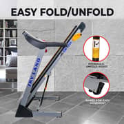 Foldable Motorized Treadmill, 2 HP DC Motor (4 HP Peak), 100kg Capacity, 0.8–14 KM/H, 3-Level Manual Incline, 5