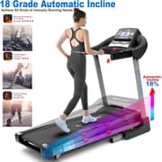 Foldable Treadmill | 3.0 HP DC Motor (6.0 HP Peak), 125kg Capacity, 1–18 KM/H, 18-Level Auto Incline, Bluetooth Speaker, LCD Display Running Machine for Home & Office Gym EM-1268
