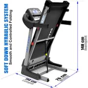Foldable Treadmill | 3.0 HP DC Motor (6.0 HP Peak), 125kg Capacity, 1–18 KM/H, 18-Level Auto Incline, Bluetooth Speaker, LCD Display Running Machine for Home & Office Gym EM-1268