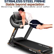 Foldable Treadmill 5.5 HP Peak Motor | Auto Incline, Bluetooth Speaker, LED Display | 130 KG Capacity Running Machine for Home EM-1276 (Black)