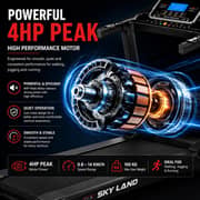 Treadmill with 4HP Peak Motor | Foldable Running Machine for Home Gym with 3-Level Manual Incline, LCD Display & Compact Design – EM-1278