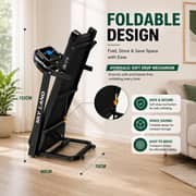 Treadmill with 4HP Peak Motor | Foldable Running Machine for Home Gym with 3-Level Manual Incline, LCD Display & Compact Design – EM-1278