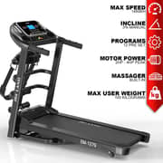 Treadmill With 4Hp Peak Motor | Compact Foldable Running Machine For Home With 3 Level manual incline, Treadmill With Massager Em-1279