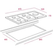 TEKA 90 cm Gas Hob with 5 Burners & Triple‑Ring Burner - EW 90 5G AI AL TR CI