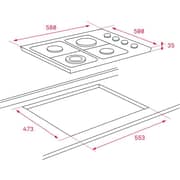 TEKA HLX 60 4G AI AL Gas hob in 60 cm