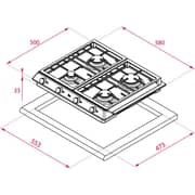 TEKA 90 cm Gas Hob with High‑Efficiency 5 Burners - EFX 90.1 5G AI AL DR LEFT