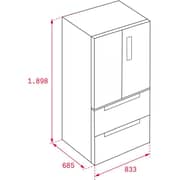 ثلاجة بفريزر سفلي بباب فرنسي تيكا 537 لتر RFD77820