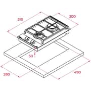 TEKA GZC 32300 Gas on Glass Hob with ExactFlame function in 30 cm of butane gas