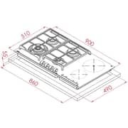 TEKA 90 cm Gas‑on‑Glass + Induction Hob 6‑Zone - JZC 96342 BBB