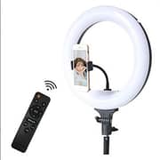 Promage LED Selfie Ring Light with Remote and Cell Phone Holder 12″ White