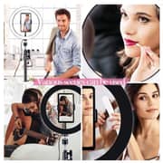 Promage LED Selfie Ring Light with Remote and Cell Phone Holder 12″ White