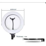 Promage LED Selfie Ring Light with Remote and Cell Phone Holder 12″ White