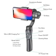 Go Smart 3-Axis Gimbal Handheld Stabilizer for Smartphone Black