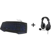 Hama Exodus 300 Illuminated Gaming Keyboard + PS4 Wired Insomnia Gaming Headset Black