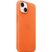 Apple iPhone 14 Leather Case Orange with MagSafe