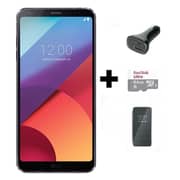 إل جي جي 6 هاتف ذكي أسود + حافظة + شاحن سيارة + بطاقة تخزين المعلومات