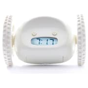 Clocky alarm clock on wheels - White