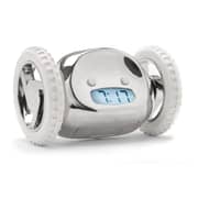 Clocky alarm clock on wheels - Chrome