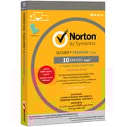 Norton Security Software for Mac and Windows Laptops, Premium, 10 Devices, 1 Year Subscription Yellow