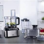 Braun 800W 2.1L Bowl, 1.2L Blender, 12-in-1, Black/Silver Food Processor – FP3235SI