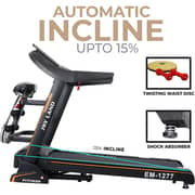Foldable Treadmill with Massager | 5.5 HP Peak Motor, Auto Incline, LED Display, Bluetooth & 12 Workout Programs, 130KG Capacity, Home Gym Running Machine EM-1277