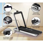 2-in-1 Walking Pad & Foldable Treadmill | 2.25 HP Motor, Auto Speed, Bluetooth Speaker, LED Display | Compact Home & Office Running Machine EM-1282-G