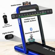 2-in-1 Walking Pad & Foldable Treadmill, 2.25 HP Motor, Auto Speed, Bluetooth Speaker, LED Display, Compact Home & Office Running Machine EM-1282-B