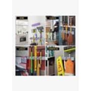 Decdeal - Mop Holder With Hook Broom Holder Drilling Wall Mounted Broom Hanger Organizer Storage Rack Kitchen Bathroom Garden