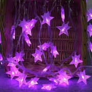 6M 30pcs Star LED String Light, Decorative Light for Indoor, Purple Color.