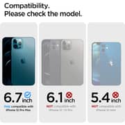 لاصقة حماية شاشة جلاستر اي زي فيت من سبايجن [عبوة من قطعتين] مصمم لجهاز iPhone 12 Pro Max من الزجاج المقسى الفاخر