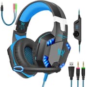 Kotion G2000 Gaming Headphone Headset Stereo Bass Over-ear Headband Mic PC Blue